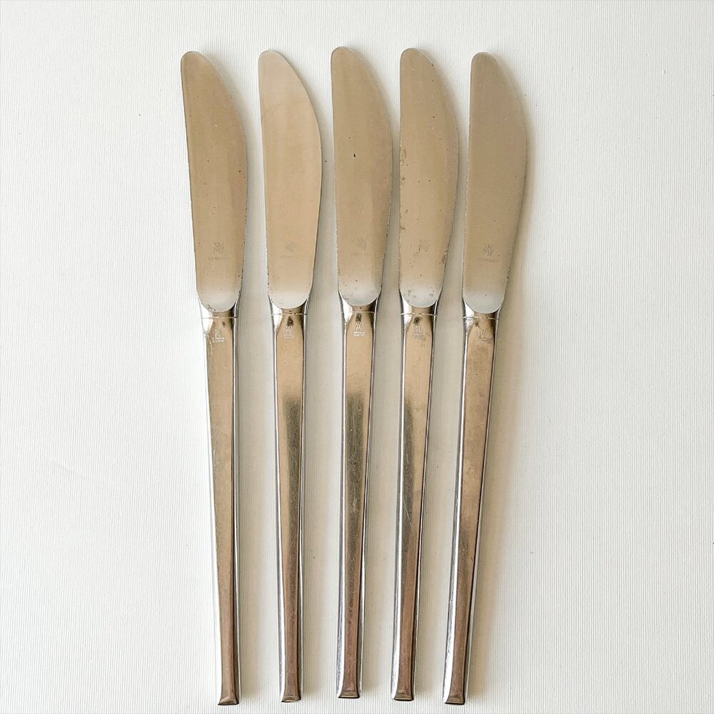 5PC WMF Cromargan HELSINKI Modern Hollow Handle Dinner Knife 8 5/8" Germany